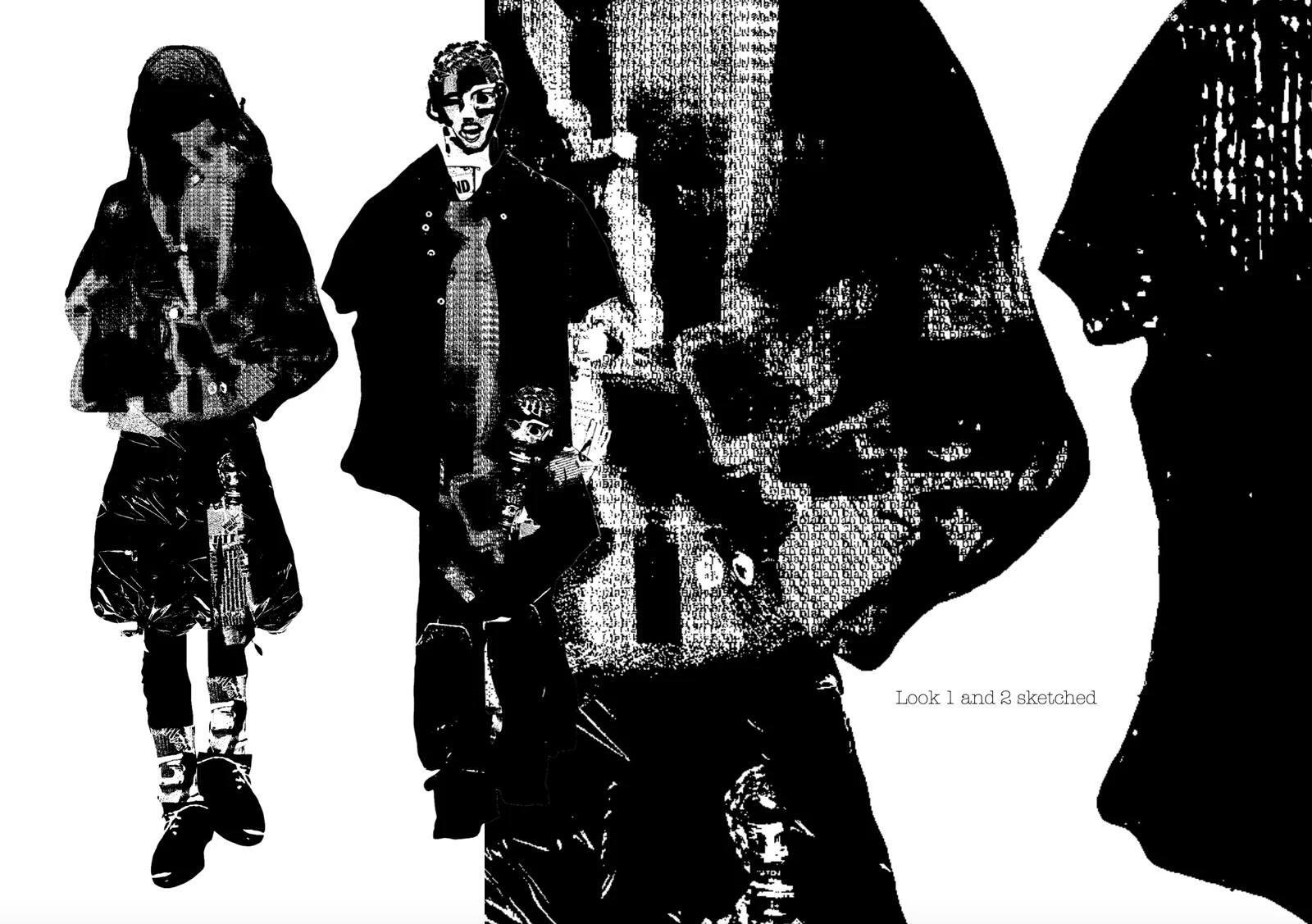 Look 1 and 2 sketched